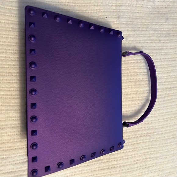 NWOT Vibrant Purple Studded Jelly  Shoulder/Satchel - Picture 3 of 8